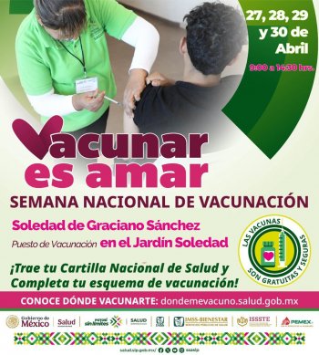 San Luis Potosí se suma a la Semana Nacional de Vacunación 2026 con módulos gratuitos