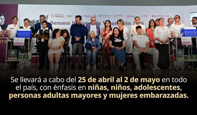 Arranca Semana Nacional de Vacunación 2026 con meta de 1.7 millones de dosis y nueva vacuna VSR