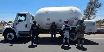 Aseguran pipa con 11 mil litros de gas LP en Celaya; detienen a conductor por irregularidades