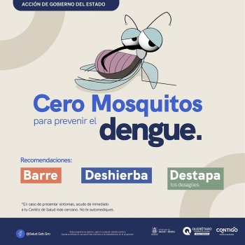 Querétaro refuerza prevención de dengue ante mil 615 casos nacionales