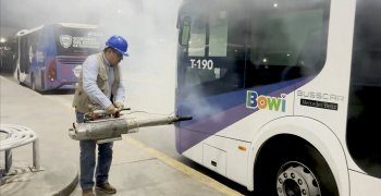 Realizan fumigación y sanitización en sistema Bowí para garantizar espacios seguros