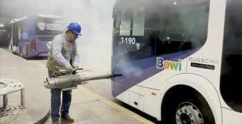 Realizan fumigación y sanitización en sistema Bowí para garantizar espacios seguros