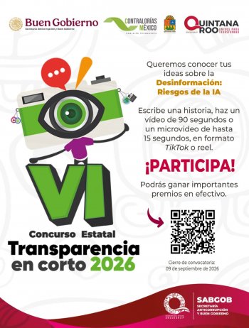 SABGOB Quintana Roo lanza convocatorias para concursos de Contraloría Social y Transparencia en Corto 2026