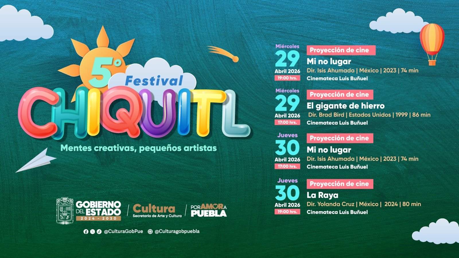 Cinemateca Luis Buñuel celebra el Día del Niño con funciones gratuitas de cine y teatro