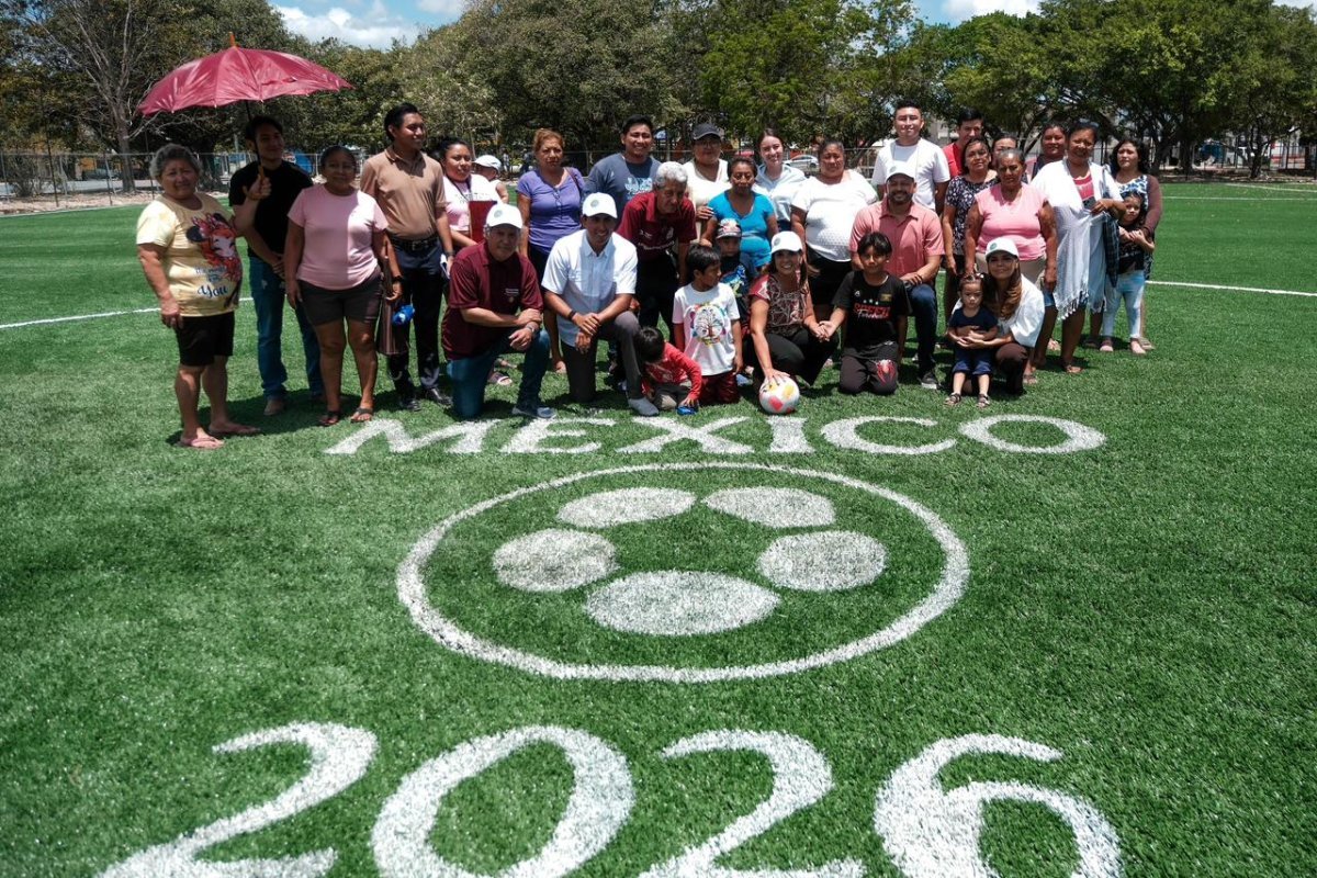 Mara Lezama supervisa cancha "Las Ranitas" con 75% de avance en Cancún como parte del Mundial Social 2026