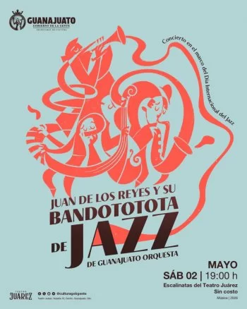 Concierto gratuito de jazz orquestal en las escalinatas del Teatro Juárez este sábado
