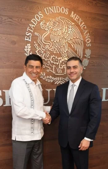 García Harfuch y Salomón Jara acuerdan reforzar seguridad en Oaxaca con 312 mdp