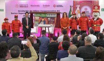 Lotería Nacional y STPS presentan billete conmemorativo del 1 de Mayo que celebra la jornada de 40 horas