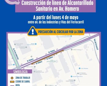 Cierran carril en avenida Homero por obras de alcantarillado en Chihuahua
