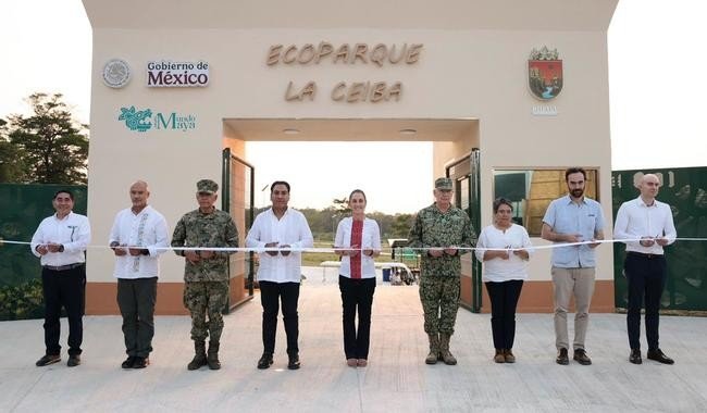 Sheinbaum inaugura Ecoparque La Ceiba en Palenque; defiende soberanía nacional