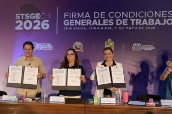 Maru Campos anuncia aumento salarial del 6% para sindicalizados del STSGE por tercer año consecutivo