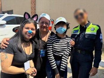 Policías de Guanajuato conviven con niños oncológicos en jornada de proximidad social