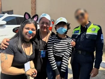 Policías de Guanajuato conviven con niños oncológicos en jornada de proximidad social