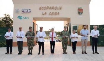 Sheinbaum inaugura Ecoparque La Ceiba en Palenque; defiende soberanía nacional