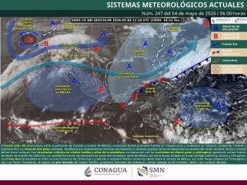 Frente frío 48 mantendrá lluvias y vientos en Oaxaca este lunes