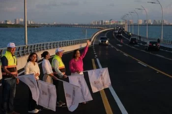 Mara Lezama abre a la circulación el Puente Vehicular Nichupté en Cancún
