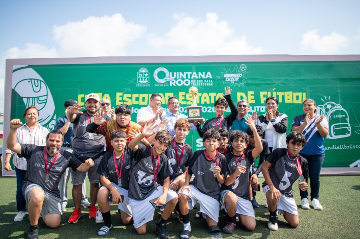 SEQ clausura la Copa Escolar Estatal de Fútbol “Mundialito Quintana Roo 2026” en Chetumal