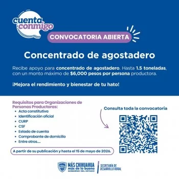 SDR abre convocatoria para apoyar a ganaderos con concentrado de agostadero en Chihuahua