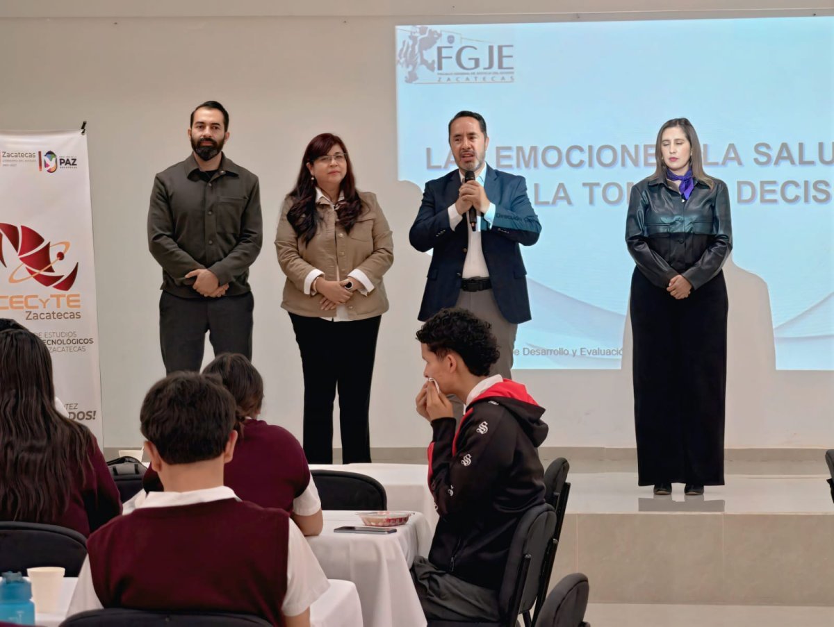 Cecytez y Fiscalía de Zacatecas unen esfuerzos para prevenir conductas de riesgo en jóvenes