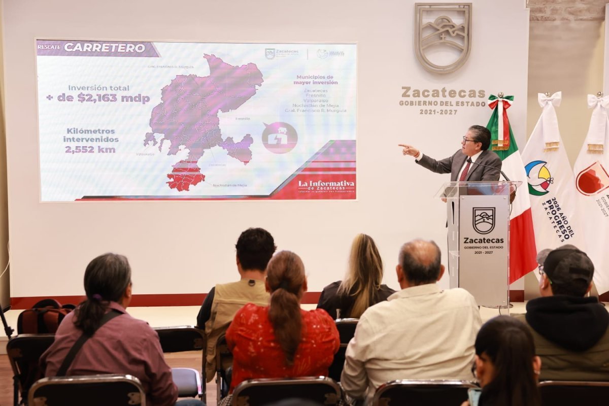 Gobernador David Monreal destaca inversión récord de 6,272 mdp en infraestructura para Zacatecas