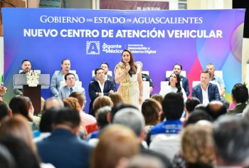 Tere Jiménez inaugura Centro de Atención Vehicular en Aguascalientes con más de 50 trámites