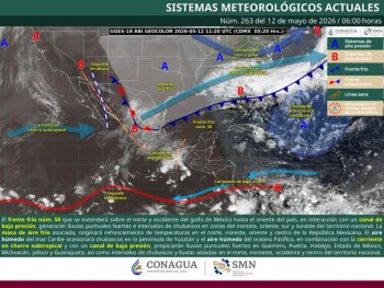 Frente frío 50 traerá lluvias y tormentas a Oaxaca este martes