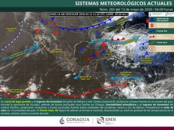 Frente frío 50 se debilita; lluvias fuertes en Sierra Sur y costa de Oaxaca