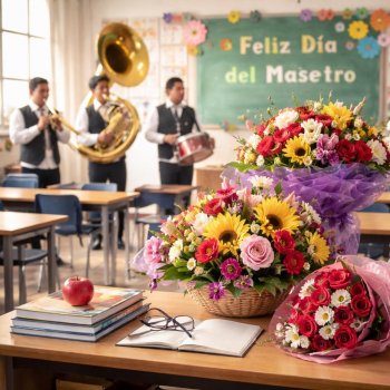 Video: con banda y flores sorprenden a docente en Los Mochis por el Día del Maestro