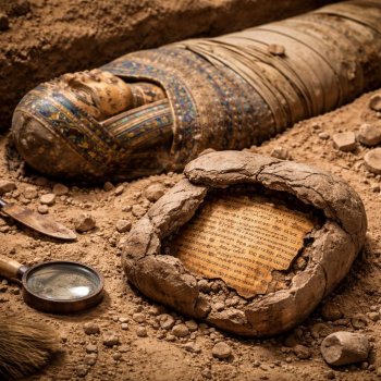 Hallan fragmento de la Ilíada enterrado con momia egipcia en Oxirrinco