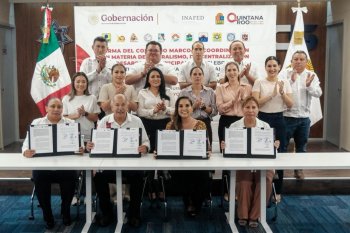 Mara Lezama firma convenio con INAFED para fortalecer gestión municipal en Quintana Roo