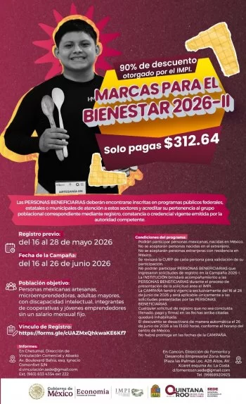 SEDE ofrece 90% de descuento en registro de marcas para emprendedores de Quintana Roo