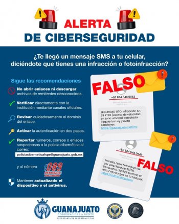 Policía Cibernética alerta sobre SMS falsos de fotoinfracciones que roban datos