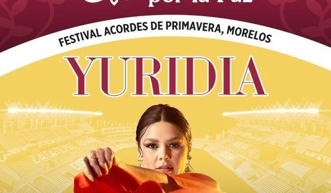 Yuridia se presentará gratis en Morelos en el Festival Acordes de Primavera 2026