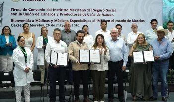 IMSS y sector cañero firman convenio para asegurar a 62 mil productores en Morelos