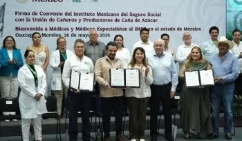 IMSS y sector cañero firman convenio para asegurar a 62 mil productores en Morelos