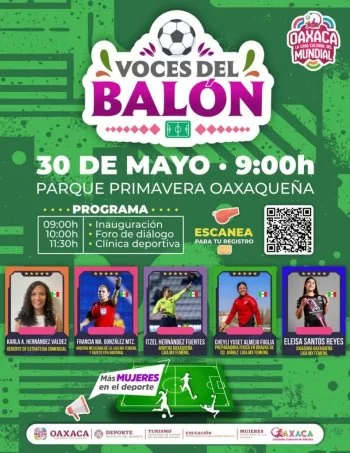Oaxaca invita a 'Voces del Balón': foro y clínica deportiva para mujeres en el marco del Mundial 2026