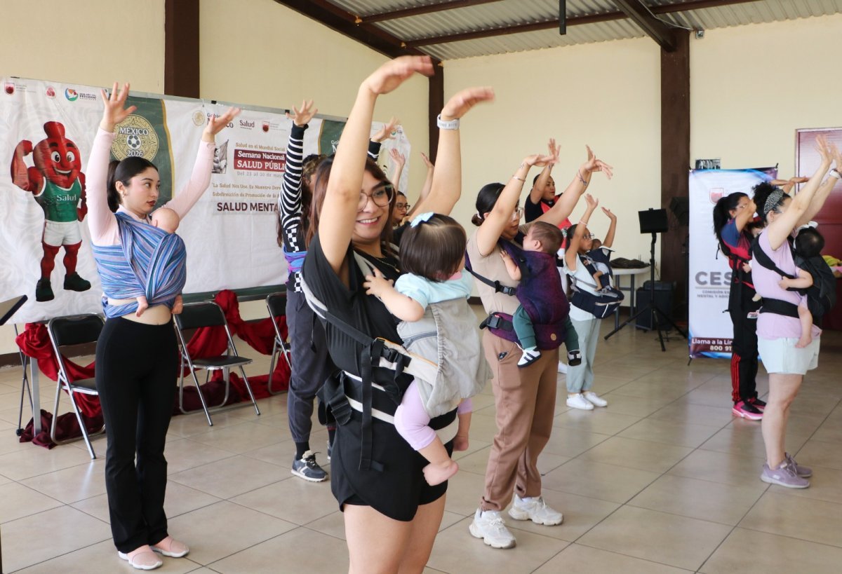 Gobierno de Zacatecas promueve salud mental materna con clase de baile porteo