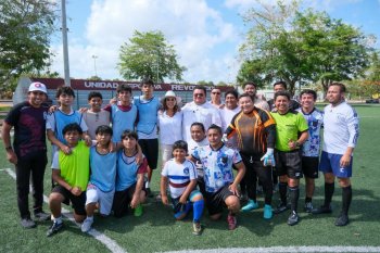 Mara Lezama y José Luis Chacón impulsan canchas de Fútbol 5 en Cozumel con inversión de 63 mdp