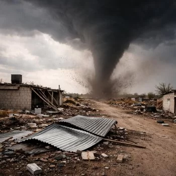 Tornado toca tierra en Zaragoza, Coahuila, y deja daños materiales en el norte del estado