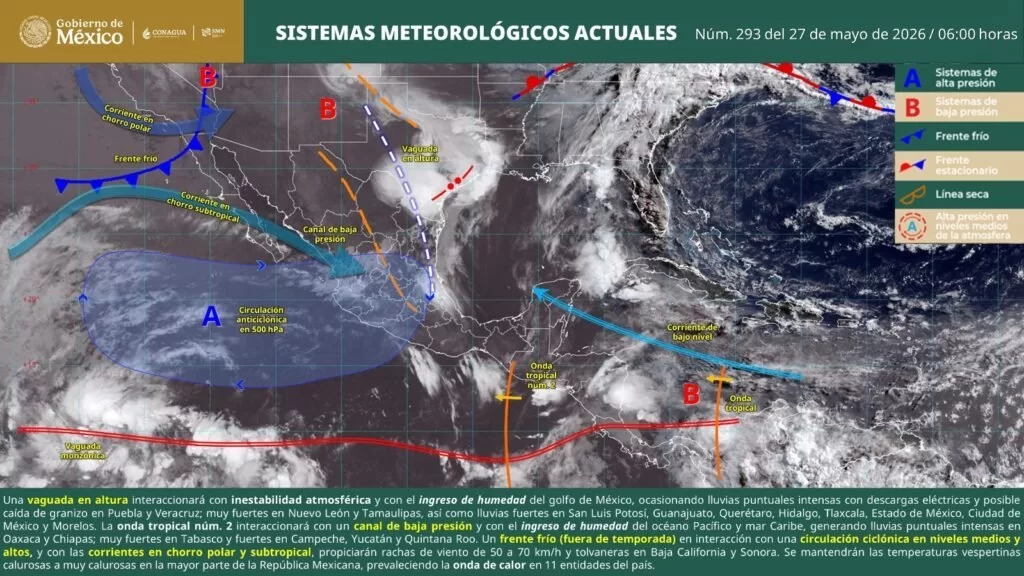 Tormentas fuertes y calor extremo azotarán Oaxaca este miércoles