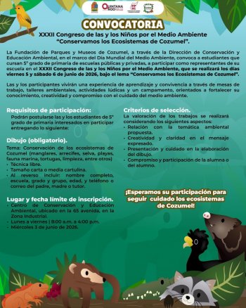 FPMC convoca a estudiantes de Cozumel al XXXII Congreso de las y los Niños por el Medio Ambiente