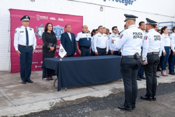 Policía Auxiliar de Puebla y Michoacán intercambian estrategias para fortalecer seguridad