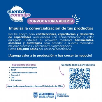 SDR de Chihuahua lanza apoyos para comercialización y capacitación rural