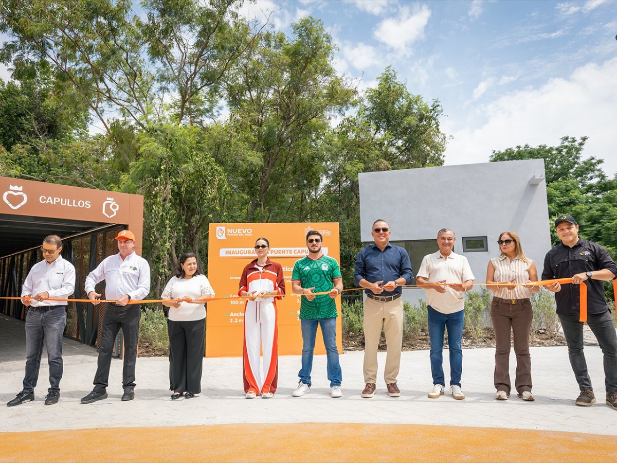 Samuel García y Mariana Rodríguez inauguran Puente Capullos en Guadalupe, Nuevo León