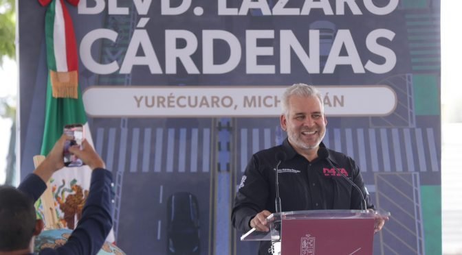 Gobierno de Michoacán invierte 14 mdp en rehabilitación del boulevard Lázaro Cárdenas en Yurécuaro