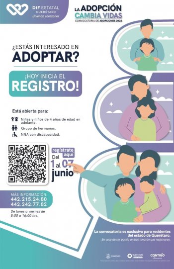 DIF Querétaro lanza convocatoria de adopciones 2026 para infantes mayores de cuatro años