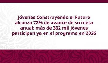 Jóvenes Construyendo el Futuro: nuevo registro en junio; alcanza 72% de meta 2026