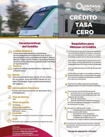 SEDE amplía crédito Tasa Cero de Interés a cuatro municipios de Quintana Roo en 2026