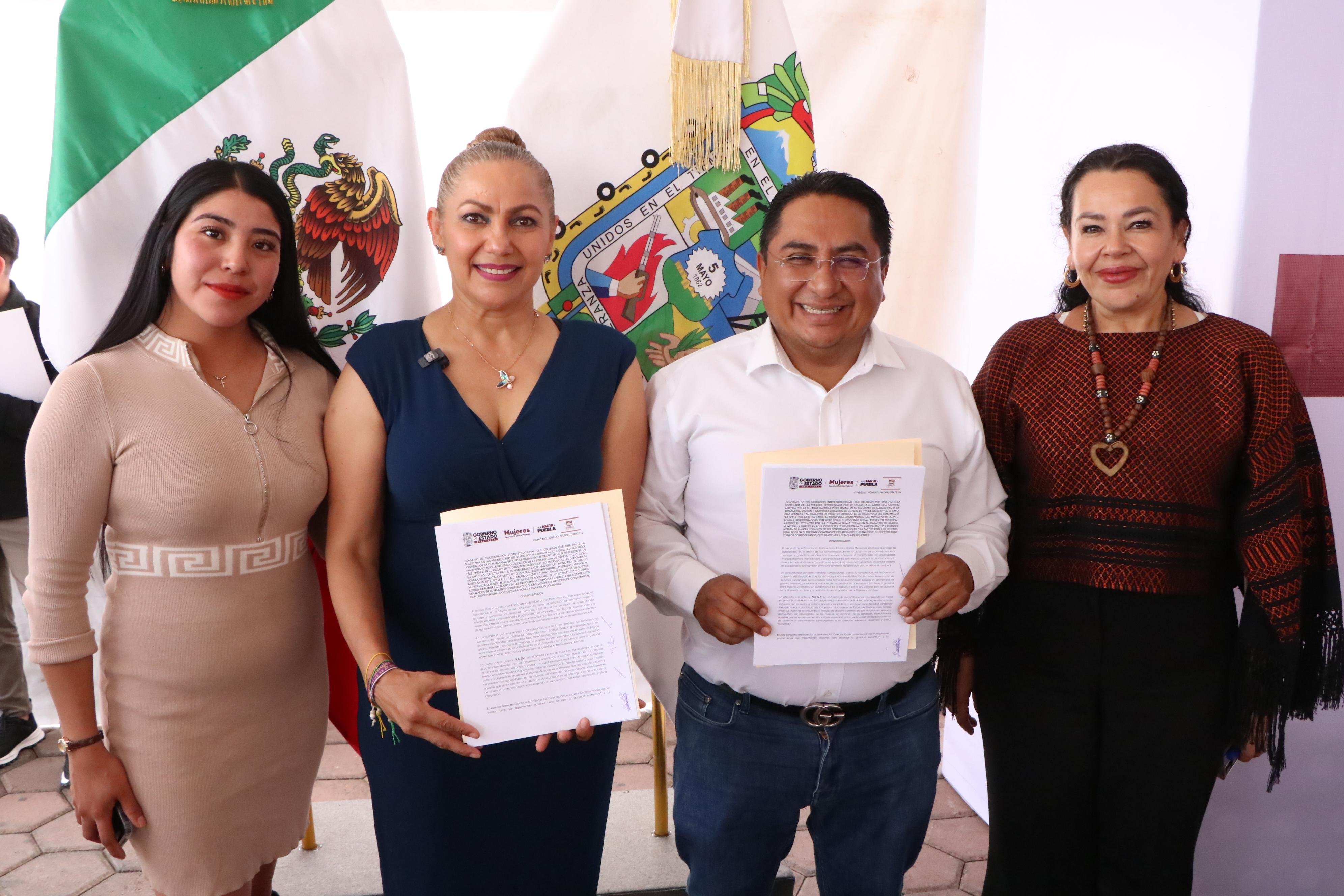 Secretaría de las Mujeres firma convenios con 10 ayuntamientos de Puebla para impulsar igualdad sustantiva