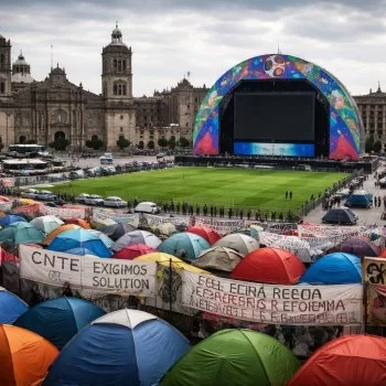 Fifa Fan Fest en el Zócalo en riesgo por protestas de la CNTE; gobierno pide paciencia